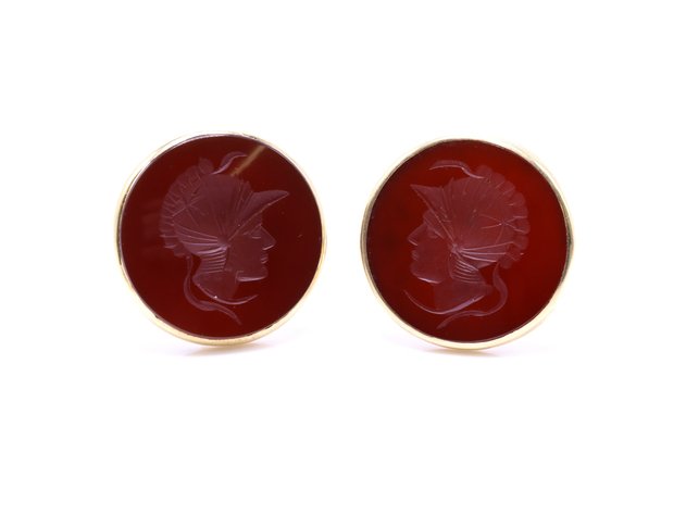 Image for 14k YG Carnelian Cufflinks