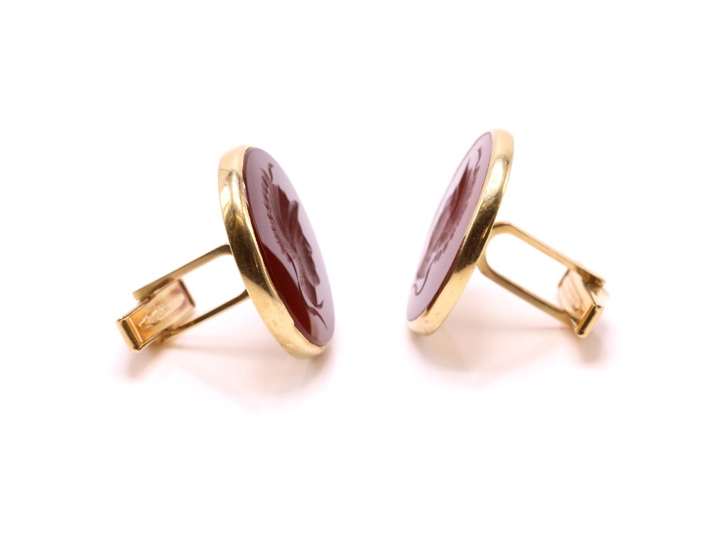 Image for 14k YG Carnelian Cufflinks