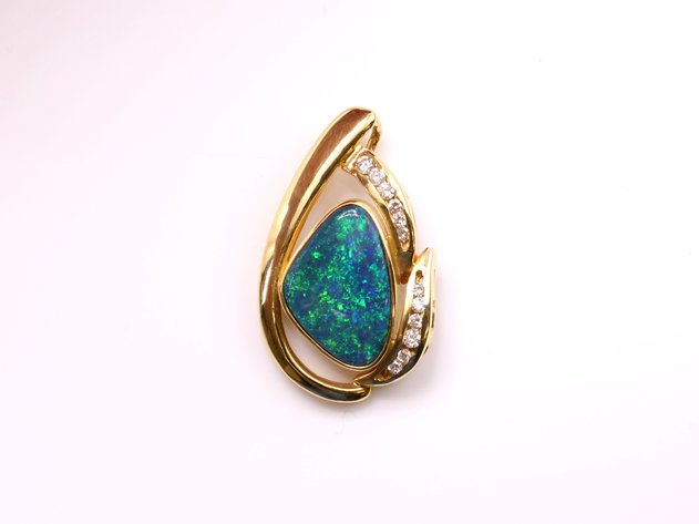 Image for 18k YG Opal Diamond Pendant
