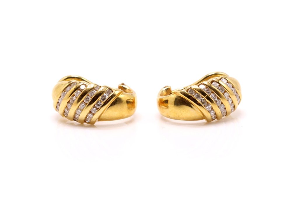 Image for 18k YG Diamond Earrings