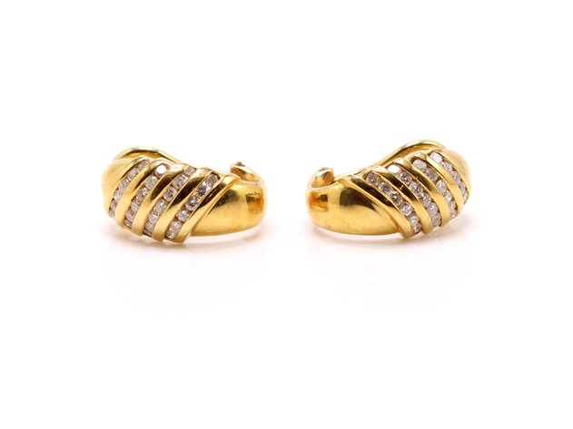 Image for 18k YG Diamond Earrings