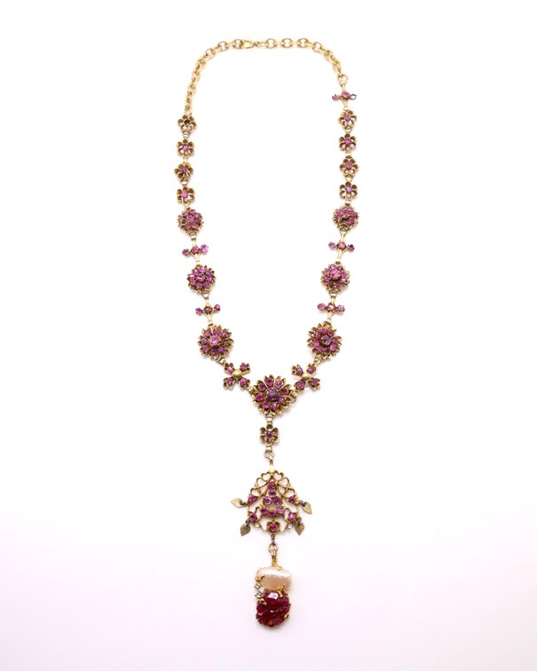 Image for Victorian Bohemian Ruby Fringe Necklace