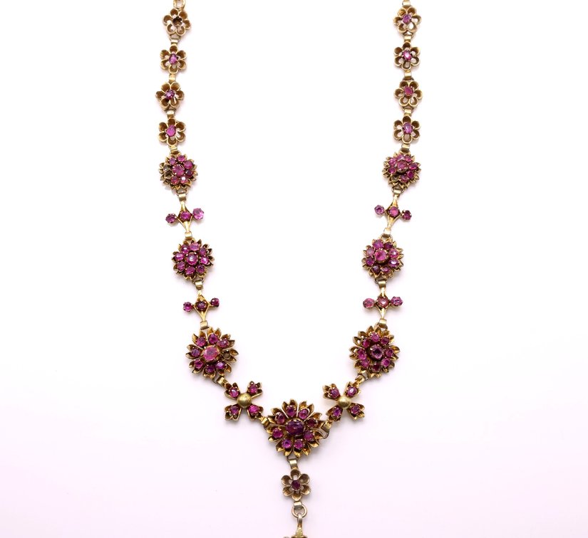 Image for Victorian Bohemian Ruby Fringe Necklace