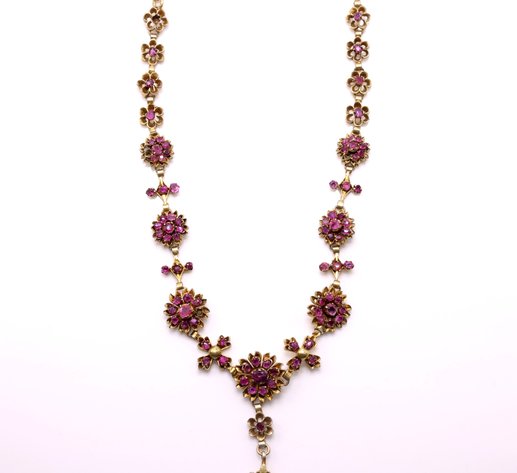 Image for Victorian Bohemian Ruby Fringe Necklace