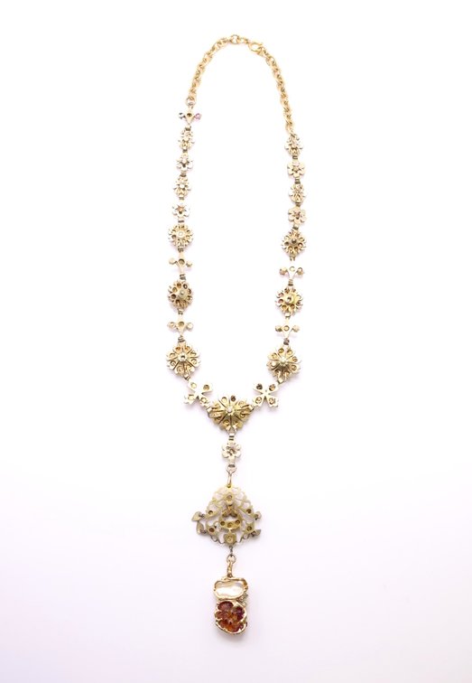 Image for Victorian Bohemian Ruby Fringe Necklace