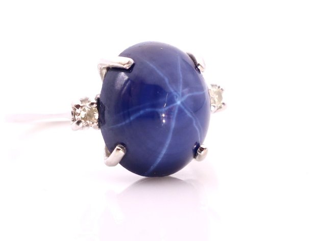 Image for 14k WG Star Sapphire RIng