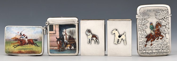 Image for Enameled Sterling Silver Match Holders