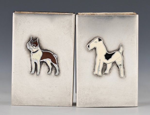 Image for Enameled Sterling Silver Match Holders