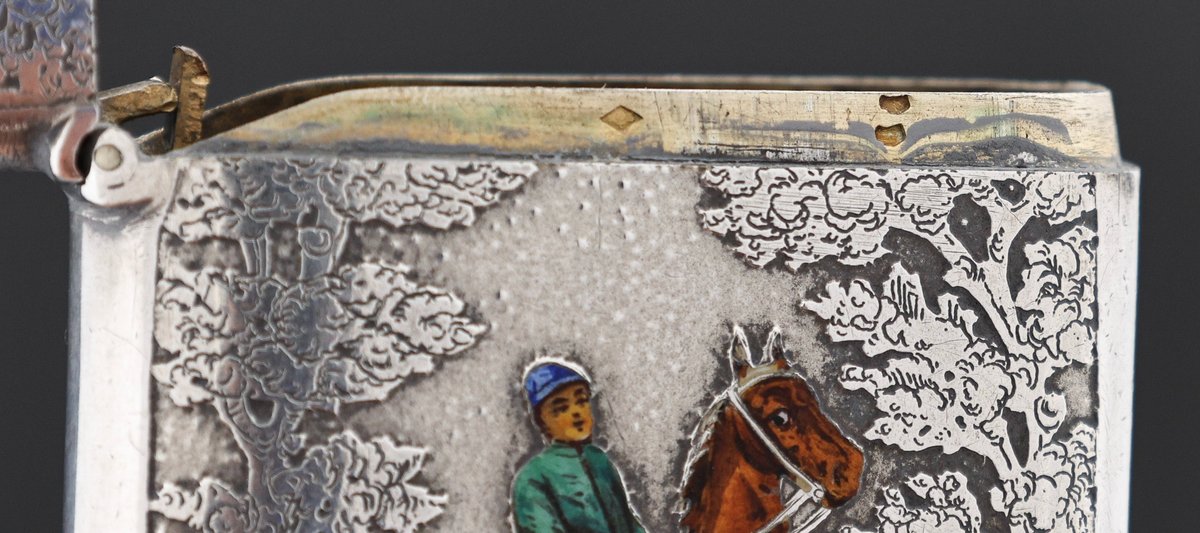 Image for Enameled Sterling Silver Match Holders