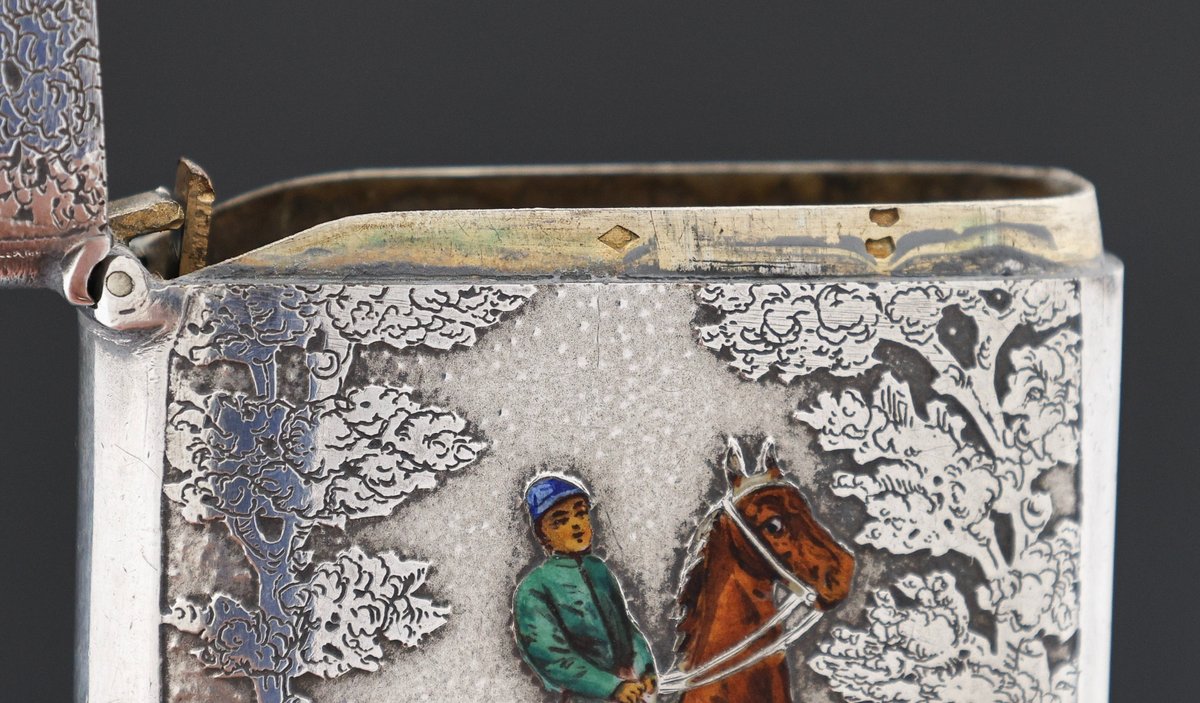 Image for Enameled Sterling Silver Match Holders