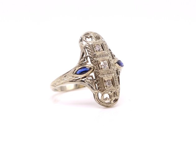 Image for 18k WG Diamond Sapphire Ring