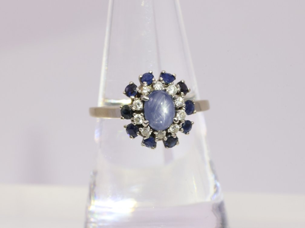 Image for 14k WG Star Sapphire Diamond Ring