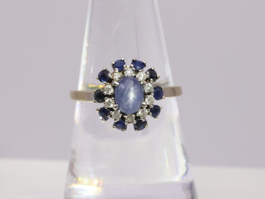 Image for 14k WG Star Sapphire Diamond Ring