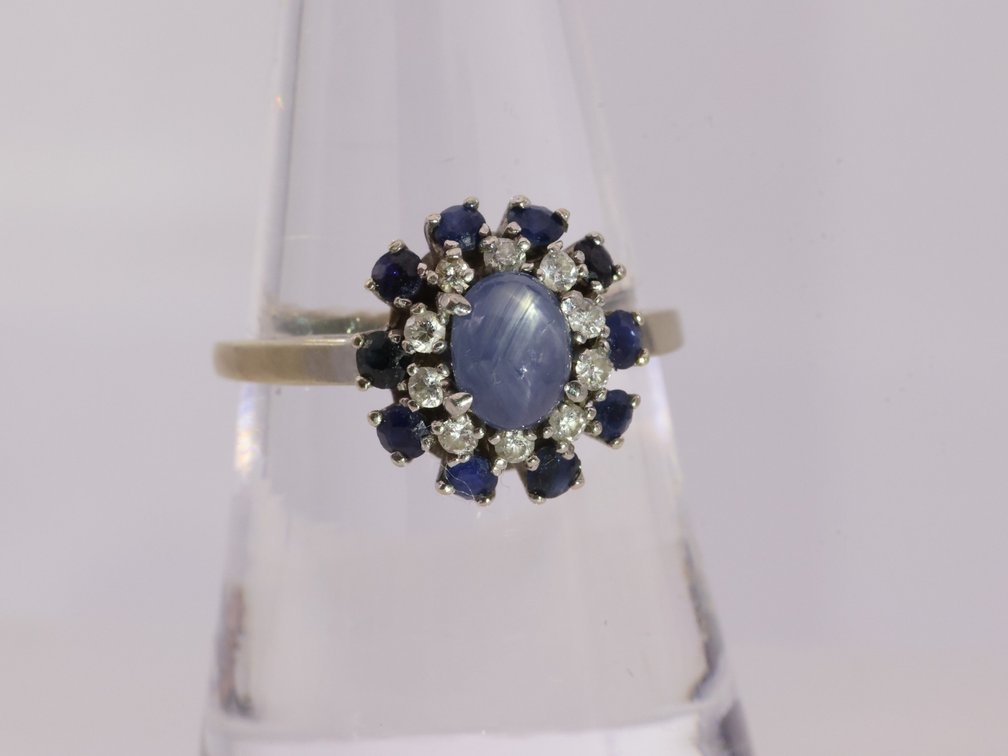 Image for 14k WG Star Sapphire Diamond Ring