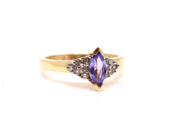 Image for 14k YG Tanzanite Diamond Ring