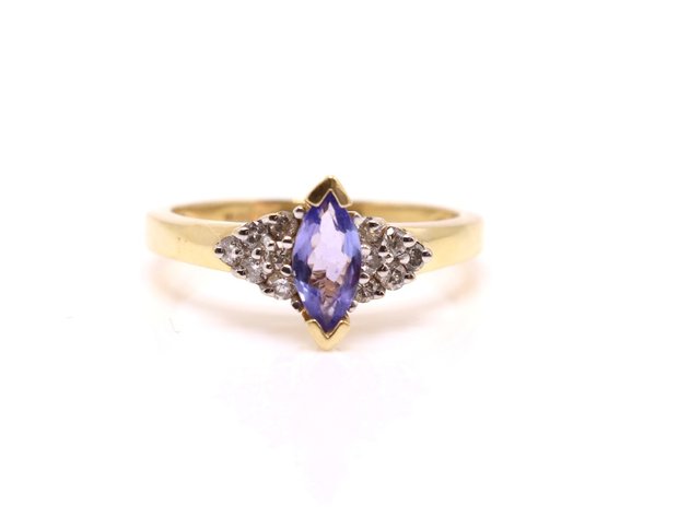 Image for 14k YG Tanzanite Diamond Ring