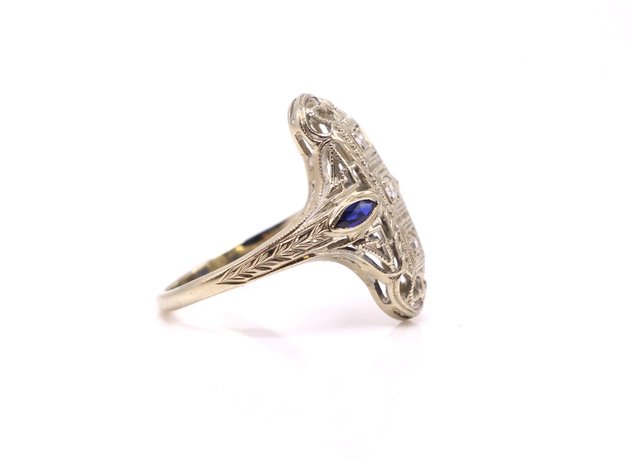 Image for 18k WG Diamond Sapphire Ring