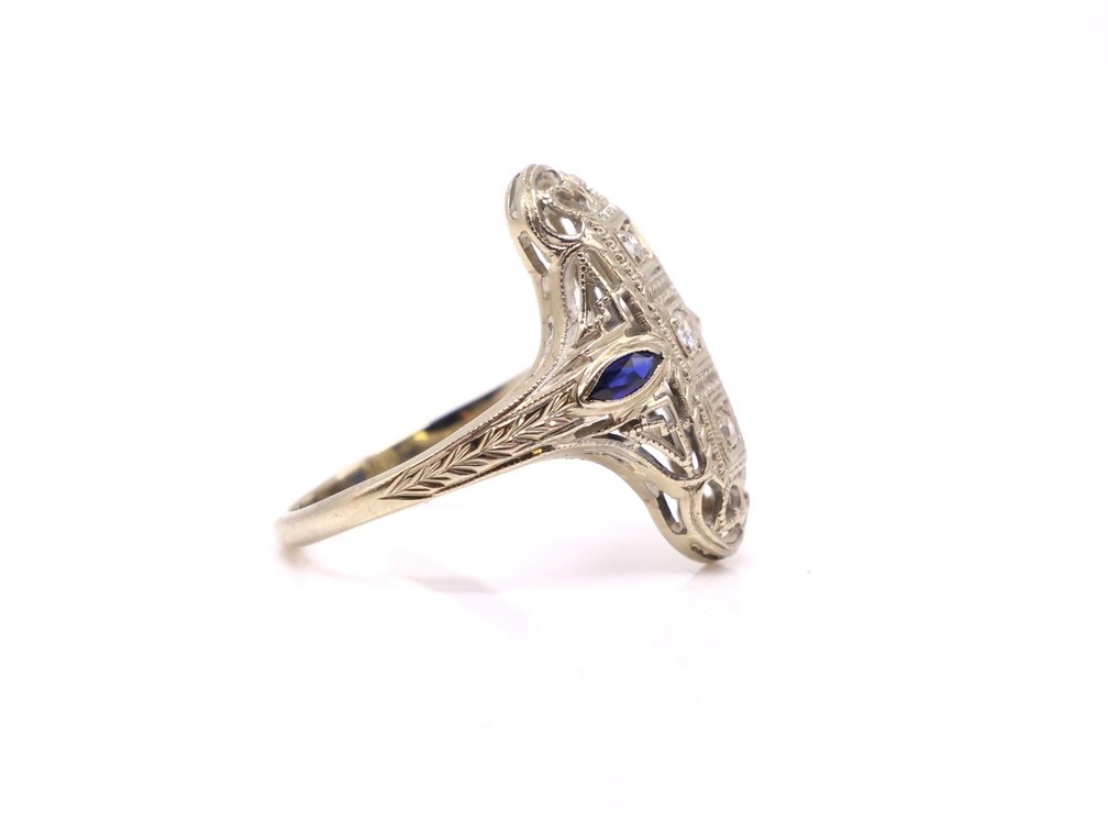 Image for 18k WG Diamond Sapphire Ring