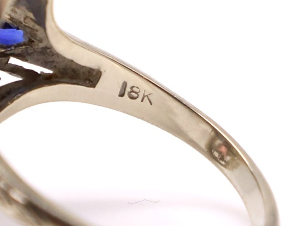 Image for 18k WG Diamond Sapphire Ring