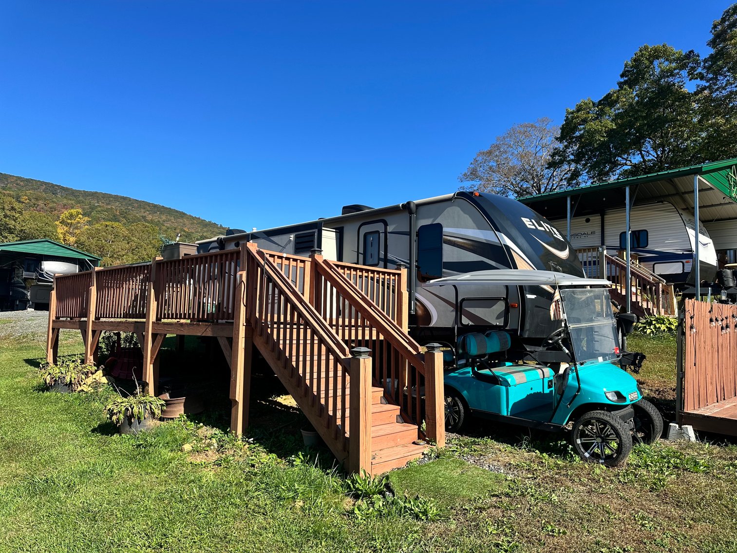 Mountain Getaway - West Jefferson: Passport Elite Camper + Golf Cart