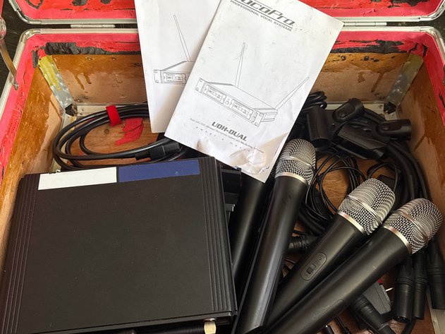 Image for Wireless Microphone System w/ 4 Handheld Mics, Receiver & Case