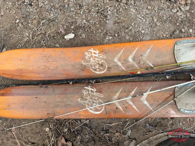 Image for Pair of Vintage Wooden Water Ski's
