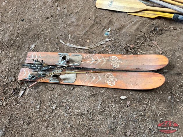 Image for Pair of Vintage Wooden Water Ski's