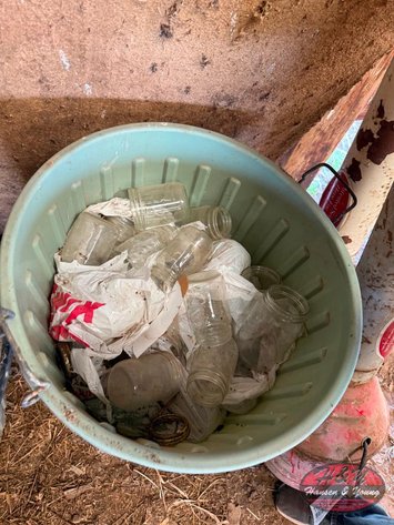 Image for (2) Garbage Cans Full of Glass Jars