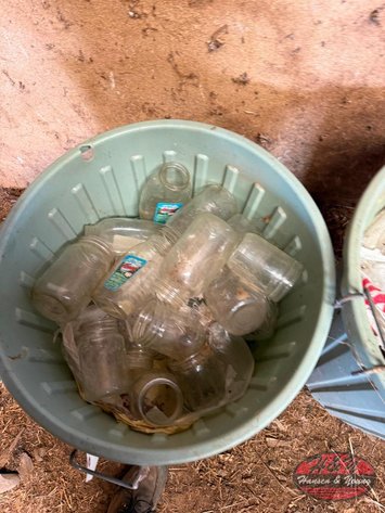 Image for (2) Garbage Cans Full of Glass Jars