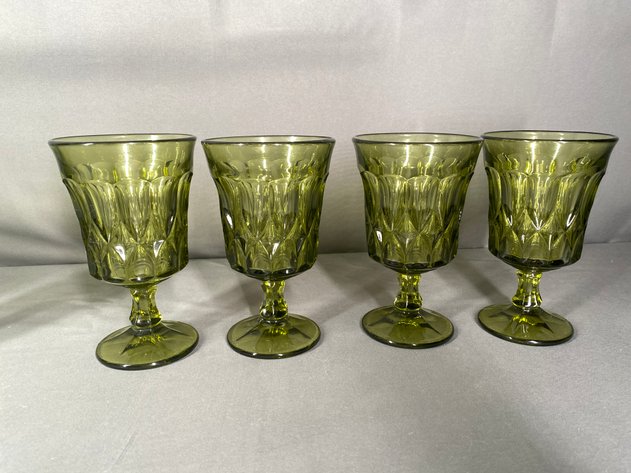 Image for (9) Noritake Perspective Green Iced Tea Glass Goblets