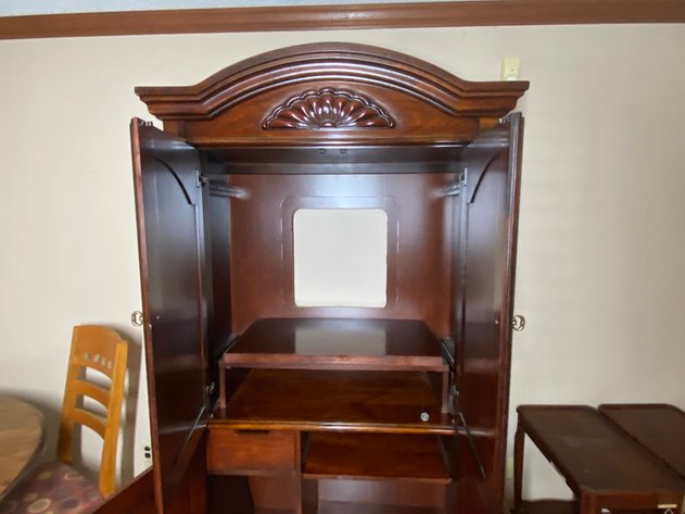 Image for Cherry-Finished Traditional-Styled Entertainment Center