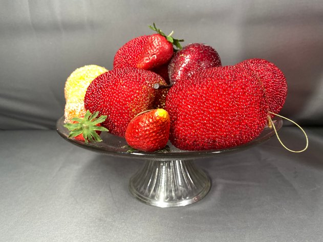 Image for (7+) Glass Vases, Cake Plate, Crystalized Fruit