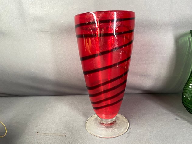 Image for (7+) Glass Vases, Cake Plate, Crystalized Fruit