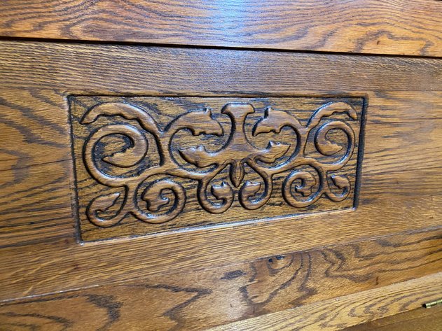 Image for Solid Oak Lift Top Entry Bench