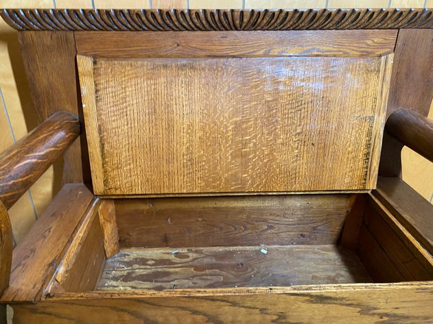 Image for Solid Oak Lift Top Entry Bench