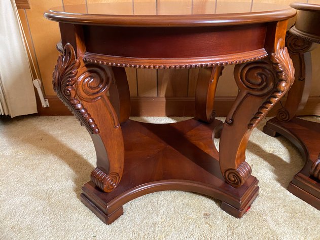 Image for (2) Solid Wood Round End Tables