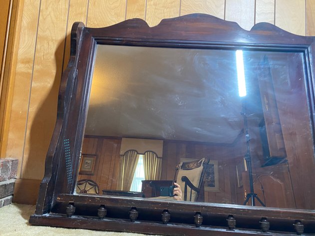 Image for Large Wood-Framed Wall Mirror