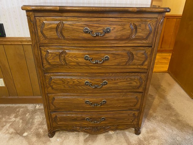 Image for Vintage Oak French Provincial Chest of Drawers