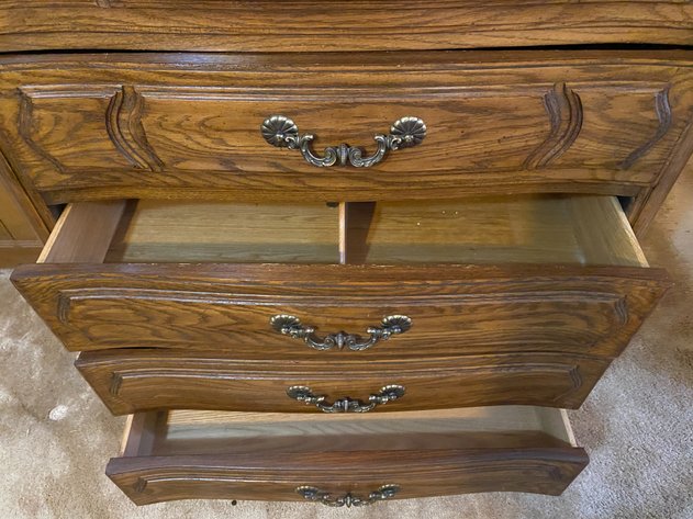 Image for Vintage Oak French Provincial Chest of Drawers