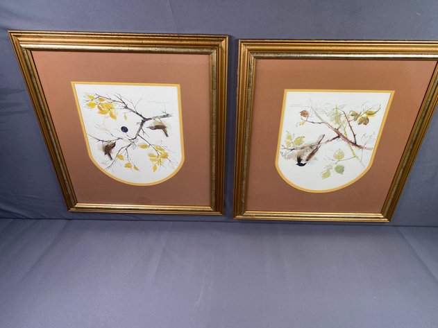Image for (2) Bird Prints, 1975 Signed by Author