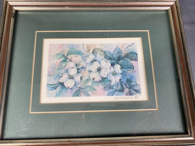 Image for (2) Framed and Signed Floral Prints