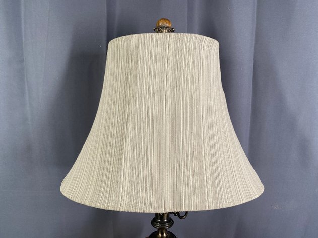 Image for Vintage Brass Base and Glass Table Lamp