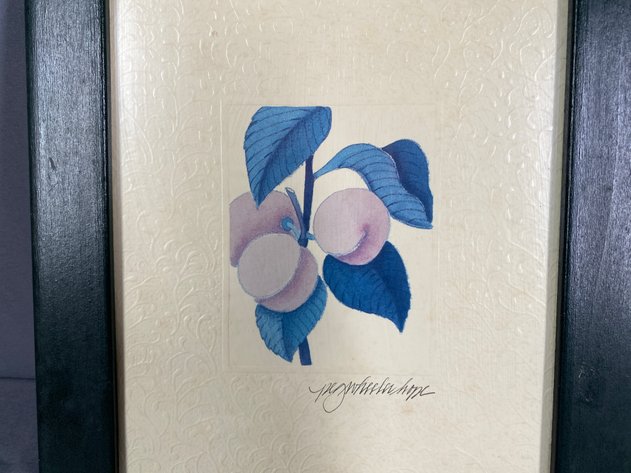 Image for (2) Fruit Themed Framed Lithograph's Signed by Artist Peg Wheeler Hope