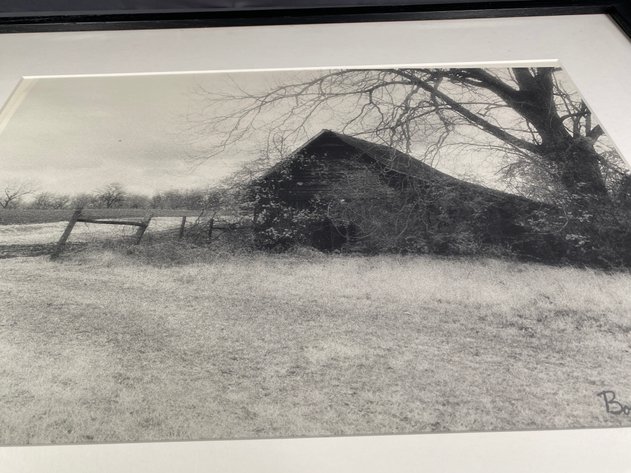 Image for Black and White Framed and Matted Photograph Original Art Signed by Artist Bob Parker of Leary GA