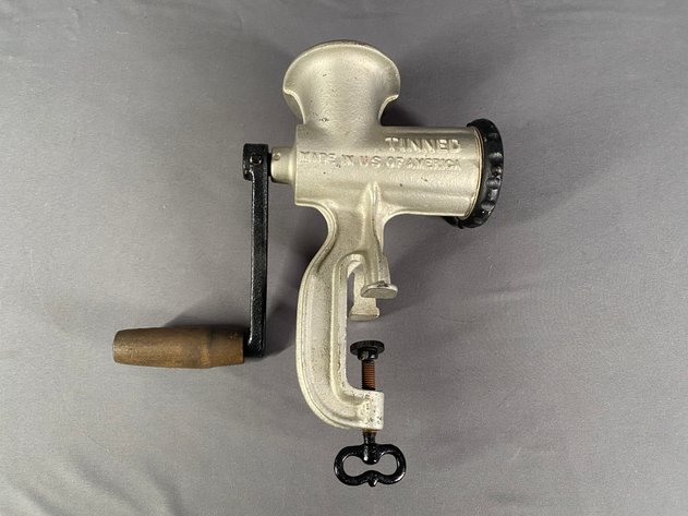 Image for Vintage Tinned Cast Meat Grinder Made in USA