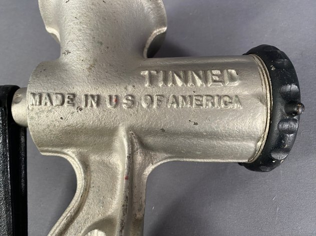 Image for Vintage Tinned Cast Meat Grinder Made in USA