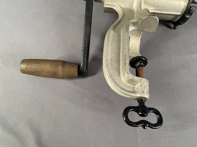 Image for Vintage Tinned Cast Meat Grinder Made in USA