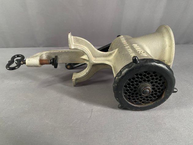 Image for Vintage Tinned Cast Meat Grinder Made in USA