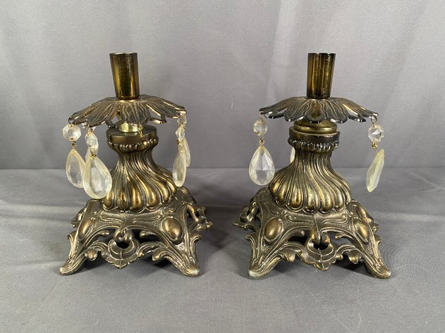 Image for (2) Antique Accurate Cast Candle Sticks