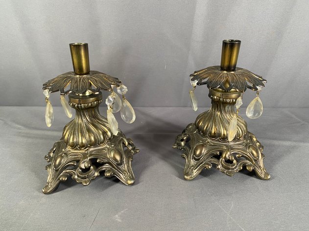 Image for (2) Antique Accurate Cast Candle Sticks